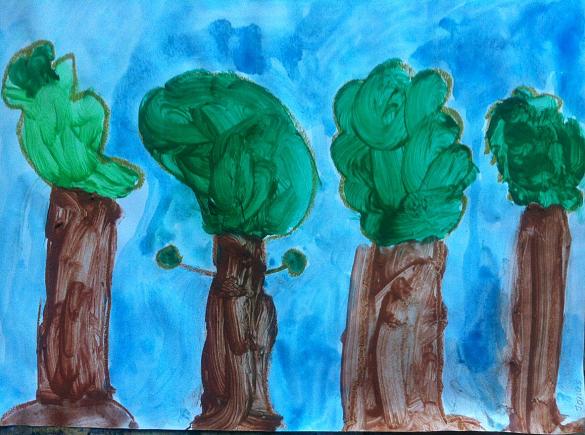 Die 1a malt mit Tempurafarben