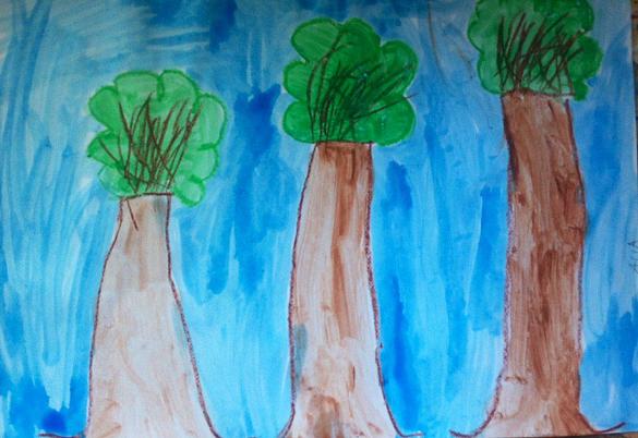 Die 1a malt mit Tempurafarben